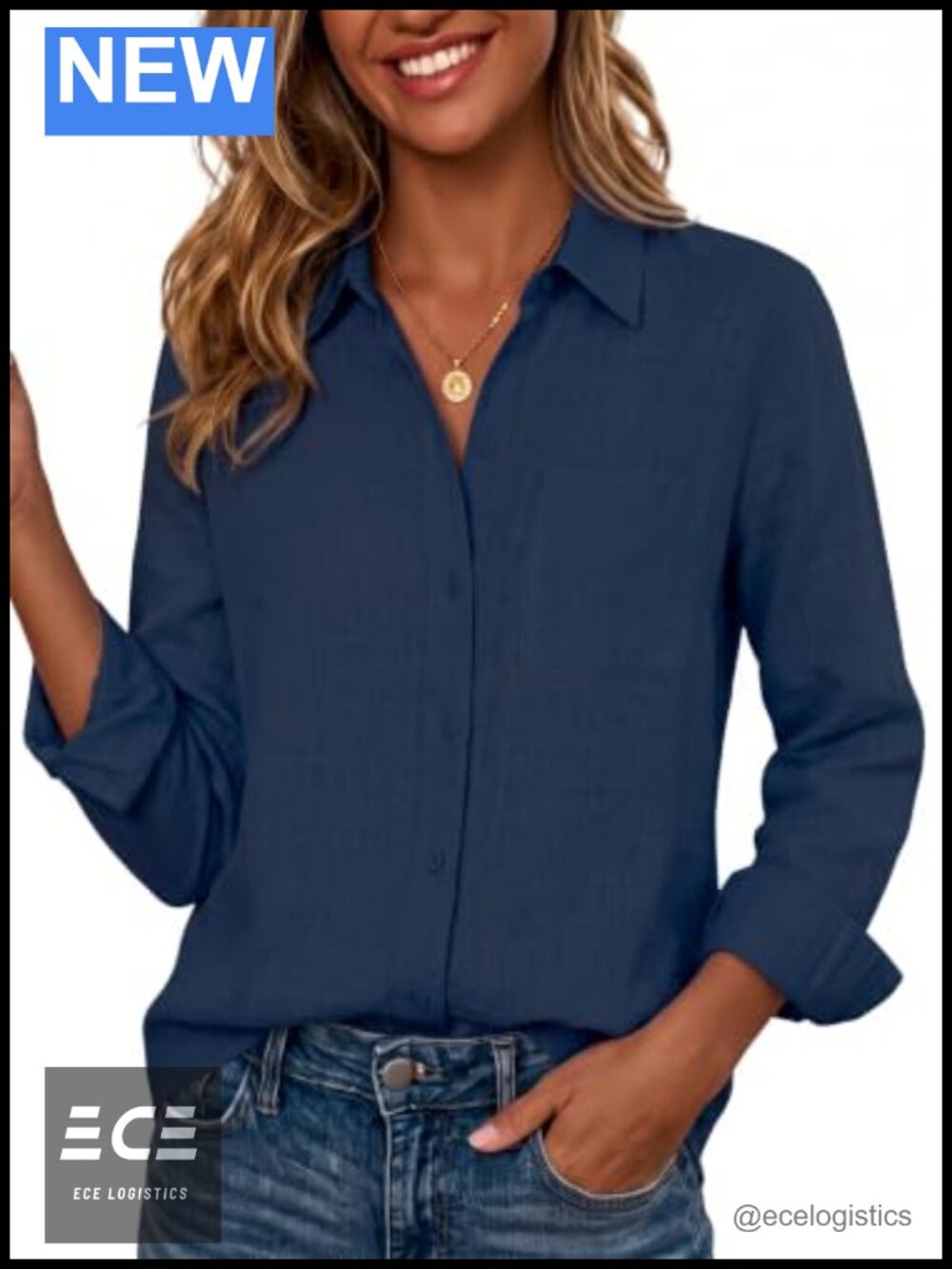 Cotton Button Down Shirt Long Sleeve Blouse